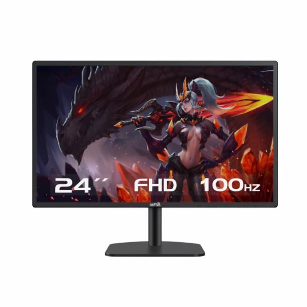 MONITOR GAMER 24" RAPTOR HAWK EYE SLIM 100HZ 5MS FHD VGA HDMI