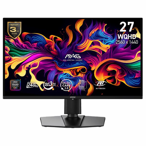 MONITOR GAMER 27" MSI MAG 274QP QD-OLED X24 240HZ 0.03MS QHD 2K HDMI DP