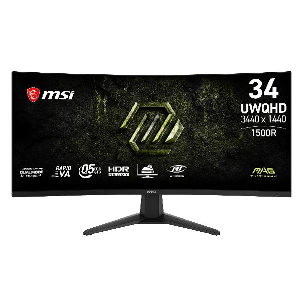 MONITOR GAMER CURVO 34" MSI MAG 346CQDF E20 VA 200HZ 0.5MS 2K+ UWQHD HDMI DP