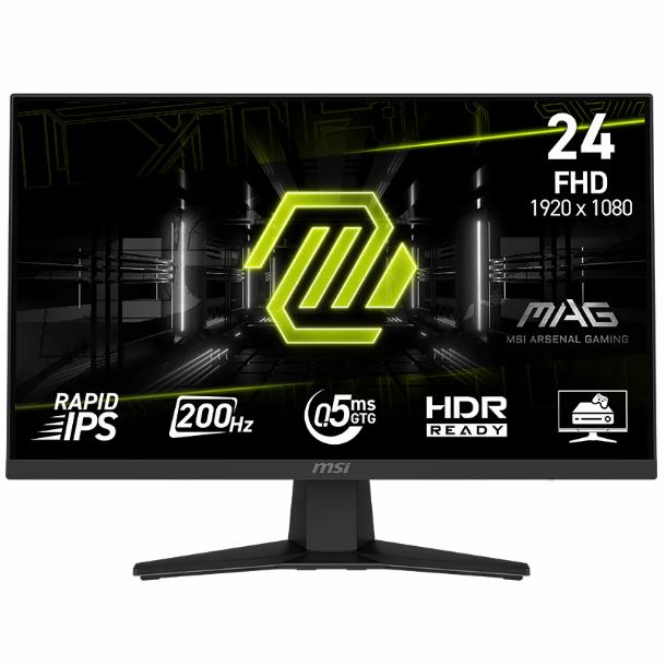 MONITOR GAMER 24" MSI MAG 244F IPS FHD 200HZ 0.5MS HDMI DP