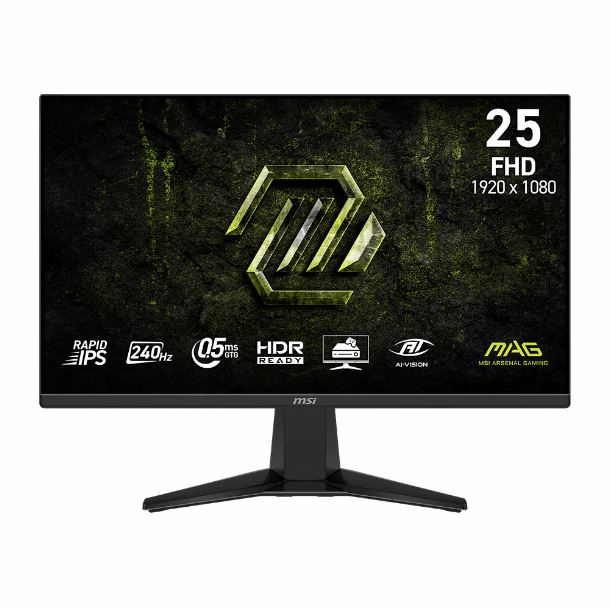 MONITOR GAMER 25" MSI MAG 255F X24 IPS FHD 240HZ 0.5MS HDMI DP +Q 24"