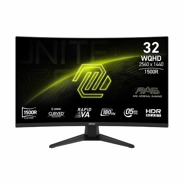 MONITOR GAMER CURVO 32" MSI MAG 321CQF E18 WQHD 180HZ 0.5MS HDMI DP