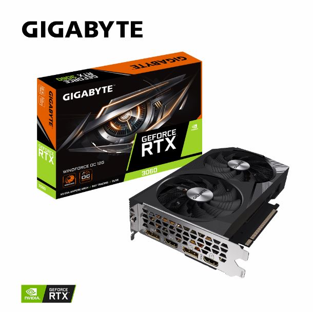 PLACA DE VIDEO GEFORCE RTX 3060 12GB GIGABYTE WINDFORCE OC