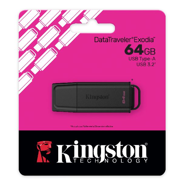 PENDRIVE 64GB KINGSTON DATATRAVELER EXODIA USB 3.2 GEN1 NEGRO G2