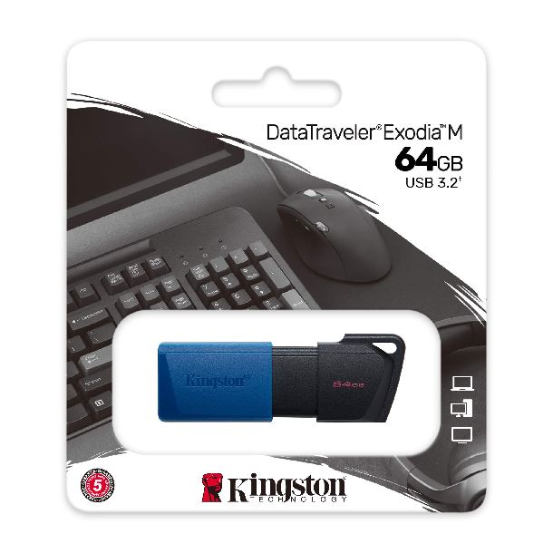PENDRIVE 64GB KINGSTON DATATRAVELER EXODIA M USB 3.2 GEN1 NEGRO