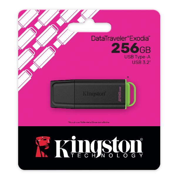 PENDRIVE 256GB KINGSTON DATATRAVELER EXODIA USB 3.2 GEN1 NEGRO G2