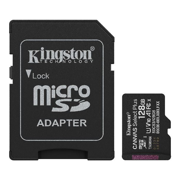 memoria-microsd-128gb-kingston-clase-10-canvas-select-plus-g3