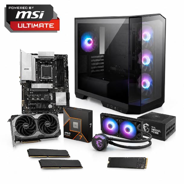 PC POWERED BY MSI ULTIMATE - AMD RYZEN 7 9800X3D+X870+32GB+1TB M.2 NVME+RTX 5070+WATERCOOLER 240MM
