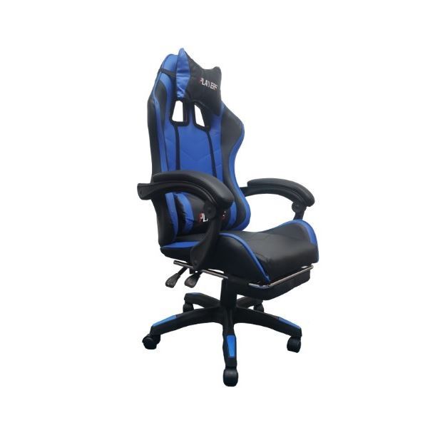 silla-gamer-con-apoya-pies-azul-negro