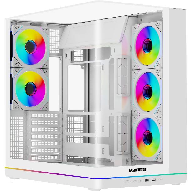 GABINETE ARKHAM BOREAL BLANCO TG PANORAMICO 5FAN ARGB