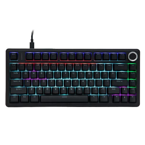 TECLADO MECANICO AULA F75 WIRED NEGRO 75% RAINBOW RGB SWITCH OTEMU RED INGLES